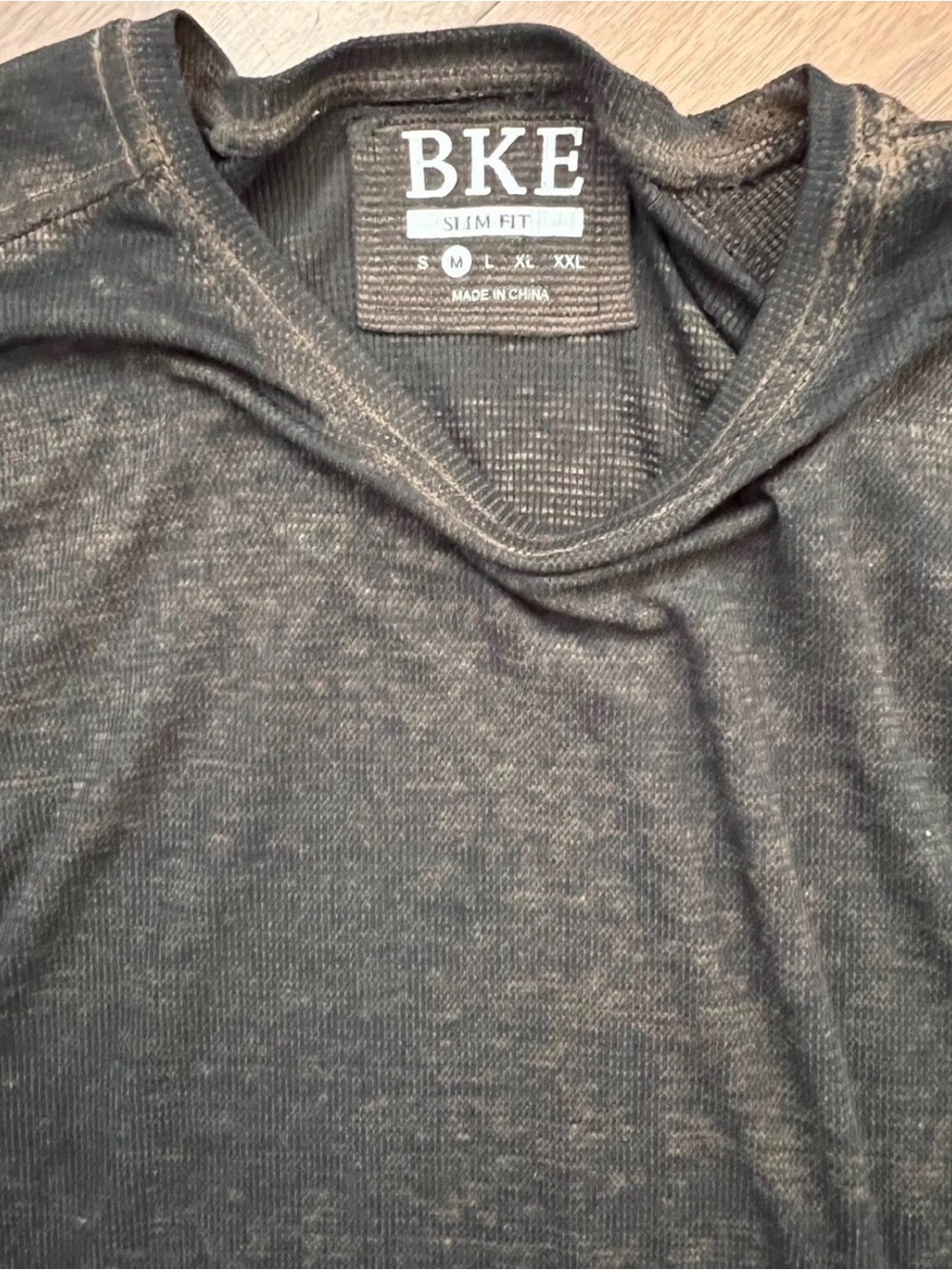 BKE Men’s Slim Fit Crewneck Sweater - Charcoal Black Heather